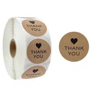 Kraft Paper Roll Sticker Thank You Sticker Label Red Love Envelope Decoration, Size: 2.5cm/1inch(B-10) - 1 of 3