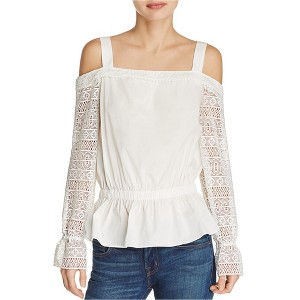 Ramy Brook Womens Sylvie Knit Blouse, White, XX-Small - 1 of 1