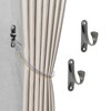 Unique Bargains Curtain Holdbacks Wall Peg Hooks Zinc Alloy 2.83"x0.63" 1 Pair - 2 of 4