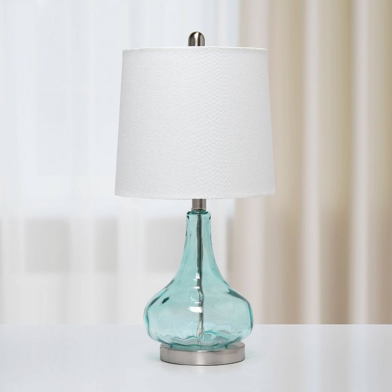 Rippled Glass Table Lamp with Fabric Shade - Lalia Home, 3 of 9