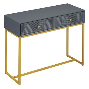 Dexmalle Narrow Console Table with Two Drawers with Stripe Design - 1 of 4