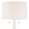 Possini Euro Design Natalia Country Cottage Table Lamp with Square White Marble Riser 27" Tall White Floral Ceramic Drum Shade for Bedroom Living Room - 2 of 4