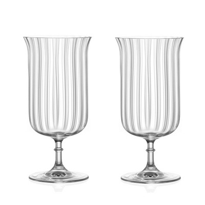 LEMONSODA Premium Rims Orient-Coupe Ribbed Cocktail Glasses - Set of 2 - 11.5oz