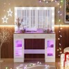 FONTOI Dressing Table with Drawers and Power Outlet, 43.3" Makeup Vanity Desk with Mirror for Bedroom, White, 16.3"*56.7"*43.3" - 4 of 4