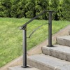 VEVOR Handrails for Outdoor Steps, Fit 2 or 3 Steps Outdoor Stair Railing, Arch#2 Wrought Iron Handrail, Flexible Porch Railing, Black - 2 of 4