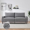 80.7''Modern Fabric Sofa Recliner Sofa for Living Room Armrest Cushioned Sofa - 2 of 4