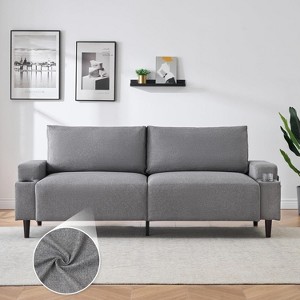 GustoWave Modern 80'' Sofa Couch - Loveseat Sofa with Cup Holders & Side Pockets, Deep Seat Sofa Couch for Living Room - 1 of 4
