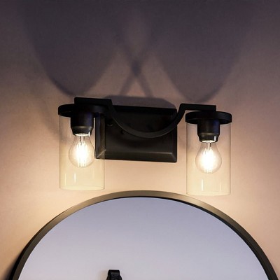Urban Ambiance Luxury Contemporary Bath Light 8''H x 16''W,  Midnight Black Finish,  Mesa Collection, UHP4361