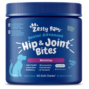 Zesty Paws Senior Advanced Hip & Joint Mobility Soft Chews for Dogs - Chicken Flavor - 90ct - 1 of 4