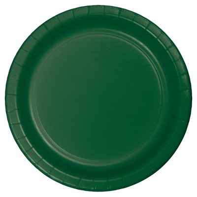 Hunter Green 9" Paper Plates - 24ct