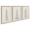 Kate and Laurel Sylvie Minimalist Evergreen Trees Framed Canvas Set by The Creative Bunch Studio, 3 Piece 18x24, Natural - 2 of 4