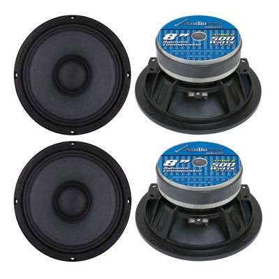 Audiopipe APMB8 8 Inch 2000 Watt Max Power 8 Ohm Low/Mid Bass Frequency Coaxial Midrange Car Audio Loudspeakers with Die Cast Aluminum Basket, 2 Pair