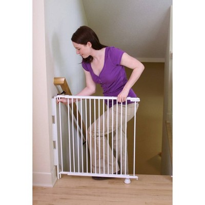 White Extra Tall Metal Stairway Safety Gate