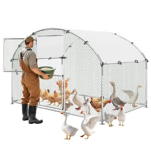 Heavy-Duty Large Outdoor Chicken Coop for 40-50 Chickens, Waterproof & UV-Resistant Metal Poultry Cage, Backyard Farm Hen House - 1 of 4
