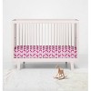 Bacati - Chevron Ikat Pink Fuschia 100 percent Cotton Universal Baby US Standard Crib or Toddler Bed Fitted Sheet - 4 of 4