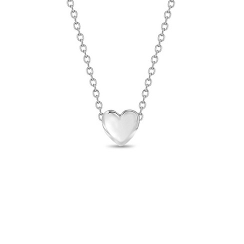 Girls' Dainty Puffed Heart Sterling Silver Necklace - In Season