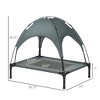 Gulches 30" Elevated Portable Dog Cot with UV Protection Canopy Shade - Comfortable Gray Pet Bed for Outdoor Relaxation - 3 of 4