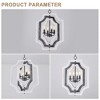 Bella Depot Retro White Wood Chandelier Metal Pendant Kight with 4-Light - image 4 of 4