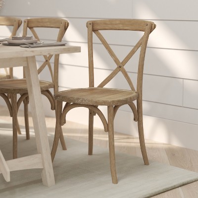 Emma And Oliver Stackable Wood Cross Back Dining Chair : Target