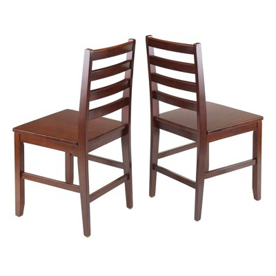 Walnut 3-Piece Drop-Leaf Dining Set with Ladder Back Chairs
