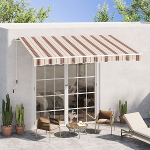 Sapphtopaz 13' x 8' Retractable Awning Manual Patio Awnings Sunshade Shelter UV & Water-Resistant with Manual Crank Handle - 1 of 4