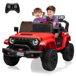 24V Electric Ride On Car for Kids, 4WD 20.5in 2-Seater with Extendable Body, 13in Anti-Slip Tires, LED Lights, Music, Parental Remote, for Ages 3-8 - 1 of 4
