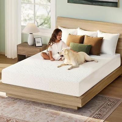 Greenstell  Mattress, Cooling Gel Memory Foam Mattress, 2-Layer Bamboo Charcoal & Support Foam for Sleep Comfort