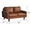 Leather Sofa Set Modern Sofa & Loveseat Set 2 Piece Couch Set with Wooden Legs for Living Room - 2 of 4