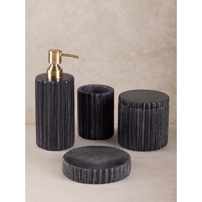 Roksana Black Marble Bath Accessories, Set of 4
