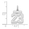 Black Bow Jewelry Sterling Silver, Athletic Collection, Small Polished Number 23 Pendant - 2 of 3