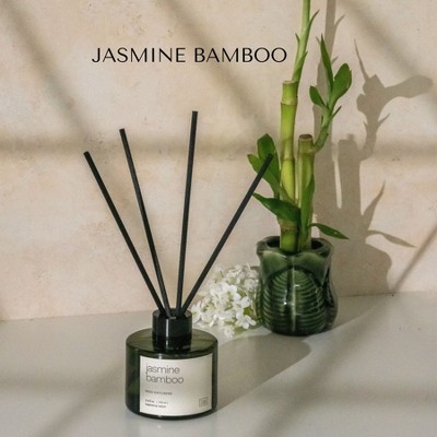 Amber Moss Green Glass Reed Diffuser Set