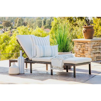 NewPort Outdoor Wicker Chaise Lounge - Dark Gray - Coaster