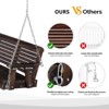 Karl Home | 4ft 2-Personn Tan Outdoor Fir Wood Hanging Porch Swing - 2 of 4