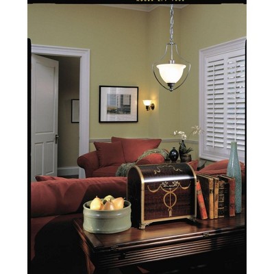 Polished Chrome 10" Ceramic Wall Sconce with Etched Glass Shade