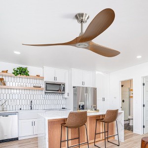 Wanze of Ocean 60 in. Modern Nickel Indoor Wood Grain Brown ABS Blades Downrod Mount Ceiling Fan with 3-Size Downrods and Remote - 1 of 4