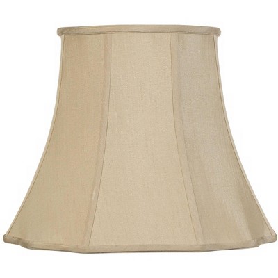 Imperial Shade Taupe Large Curve Cut Corner Lamp Shade 11" Top x 18" Bottom x 15" Slant x 14.5" High (Spider) Replacement with Harp and Finial