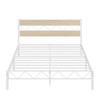VECELO Metal Platform Bed Frame with Rustic Vintage Wooden Headboard, Heavy Duty Metal Slats Support - 2 of 4