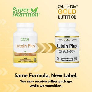 Super Nutrition Lutein Plus with Bilberry Powder and Zeaxanthin, 120 Veggie Capsules - 1 of 4