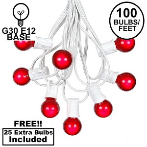 Novelty Lights 100 Feet G30 Globe Outdoor Patio String Lights, White Wire - 1 of 4