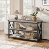 3 Tier Console Table, 47.2" Narrow Entryway Table with Storage, Wood Sofa Table with Metal Frame - 4 of 4