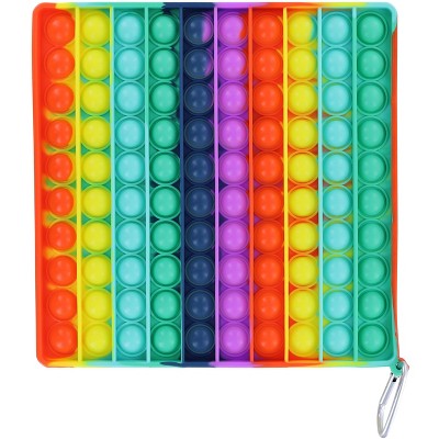 Toynk Rainbow Square 100-Button Silicone Pop Fidget Toy