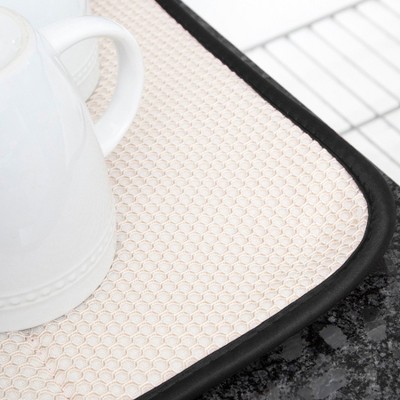 Black Microfiber Reversible Foldable Dish Drying Mat Set