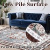 Indoor Washable Area Rug, Non Slip Ultra Thin Low Pile Floor Carpet, Soft Vintage Printed Mat for Living Room Bedroom Dining Room Office - 3 of 4