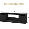 Homhougo TV Stand for 75 Inch TV, Modern Chic Entertainment Center with LED Lights and Storage, TV Console Media Cabinets Black - 2 of 4