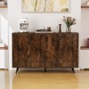 Tangkula Buffet Sideboard Mid Century Modern 4-Door Storage Cabinet with 5-Position Adjustable Shelves - 2 of 4