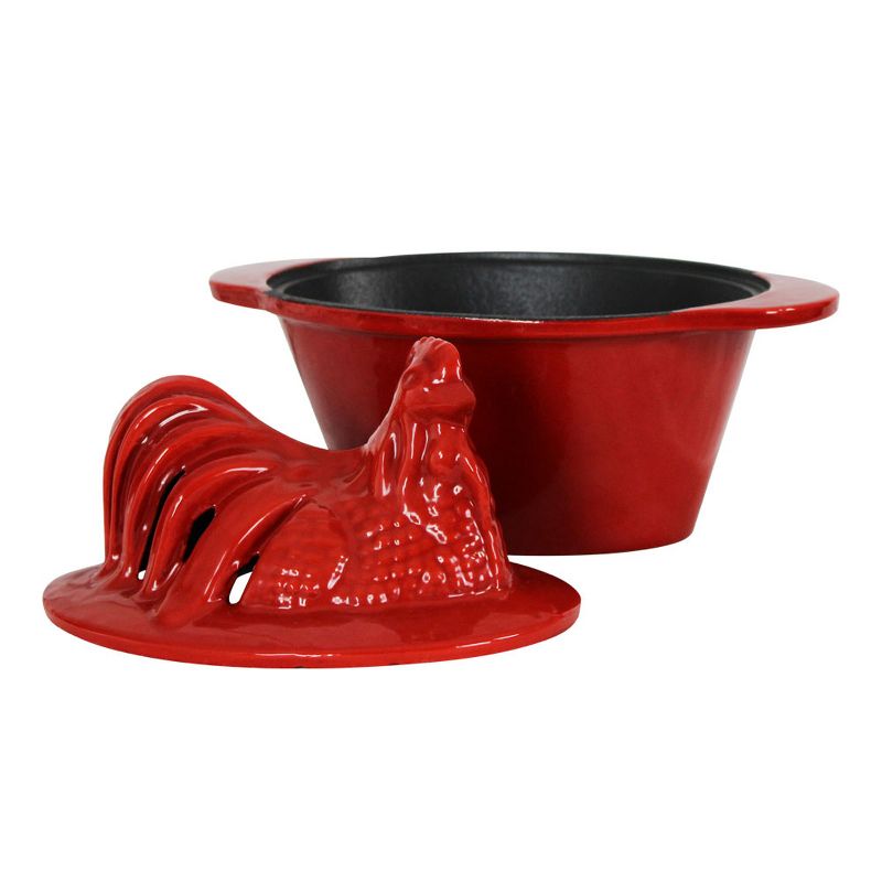 US Stove CS-01R 1 Quart Enamel Cast Iron Wood Stove Chicken Steamer Humidifier Pot, Red, 3 of 7