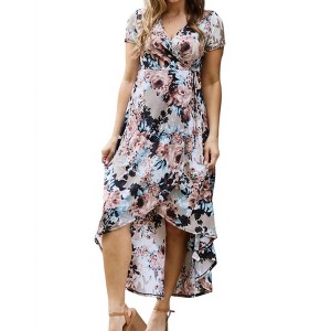 Women's Give Me Roses Full Size Floral Maxi Wrap Dress - HEIMISH USA - 1 of 4