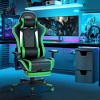 Costway High Back Gaming Chair Adjustable Office Computer Task Chair w/Footrest Green - 2 of 4