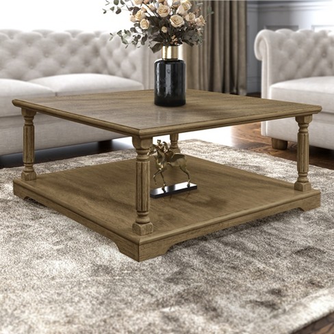 Galano Delroy 34.6 In. Spray Paint Square Solid Wood Top Coffee Table Target