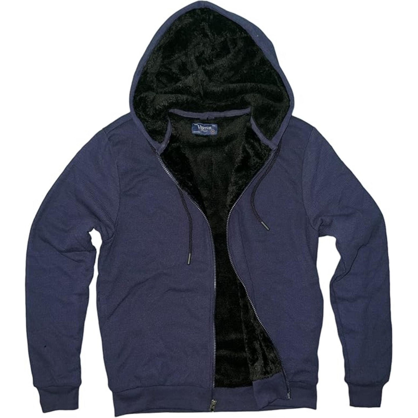 Мужские куртки Visitor Heavyweight High-Pile Fleece Thermal Hoodie Jackets, Navy, Large — фото 1